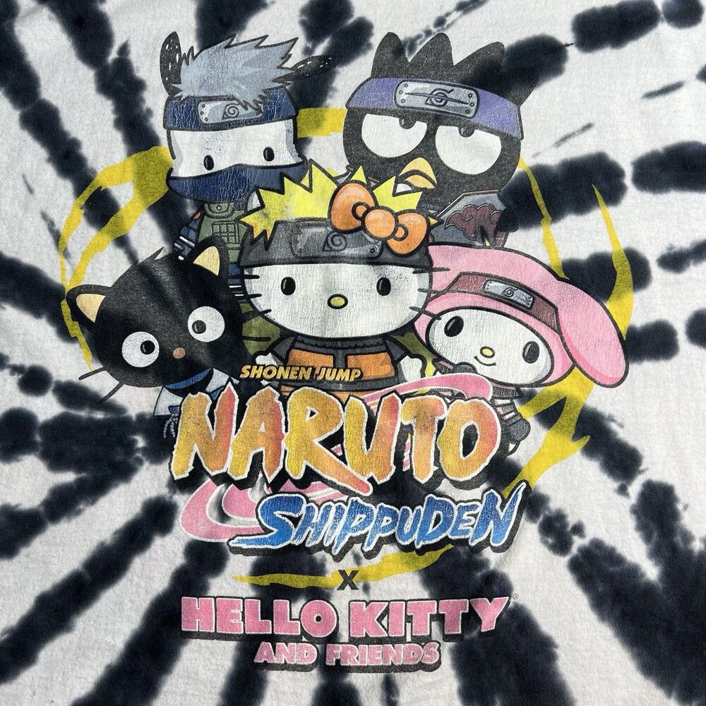 Naruto Shippuden Tie Dye Men's Sanrio Short Sleeve Graphic Tshirt Large - Picture 8 of 8